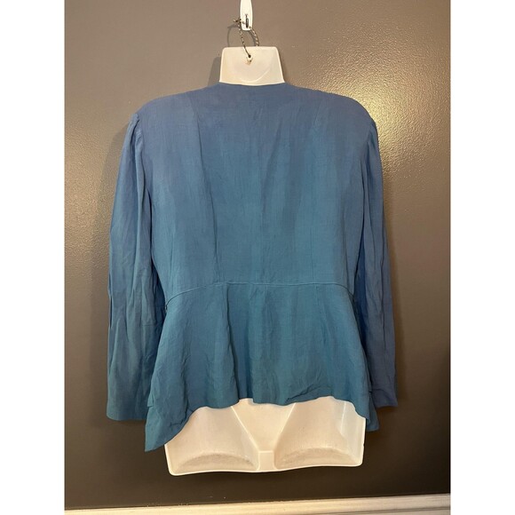 Vintage Phoenix Sportswear Jacket Womens Medium Large Light Blue Peplum Sequin - Picture 5 of 6